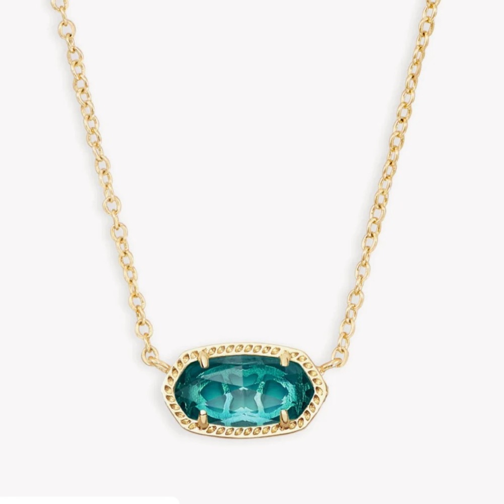 Kendra Scott Elisa Gold Pendant Necklace in London Blue Glass